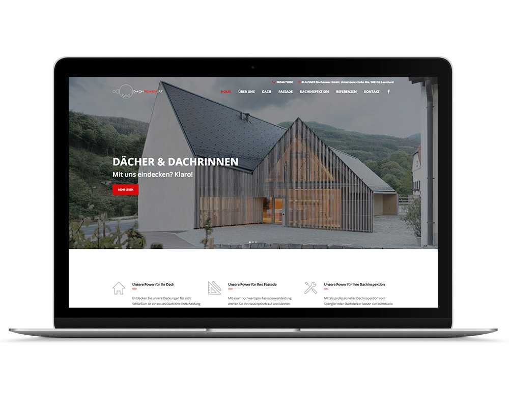 Klausner Dachpower Webseite, Referenz Werbeagentur Ramses, Salzburg, Onlinemarketing, Webseite, Grafik, Web, Online, Marketing, Werbung